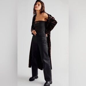NEW Free People ROLLA'S Heidi Coated Jeans in Stay Black 30